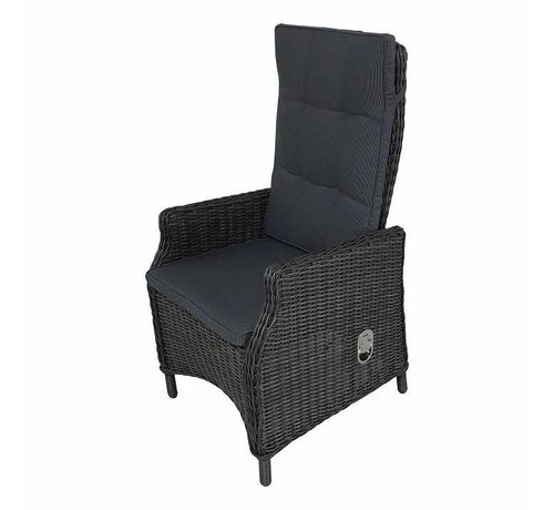 Reint Middel Reint Middel Victoria Deluxe verstelbare wicker tuinstoel | Rock Grey