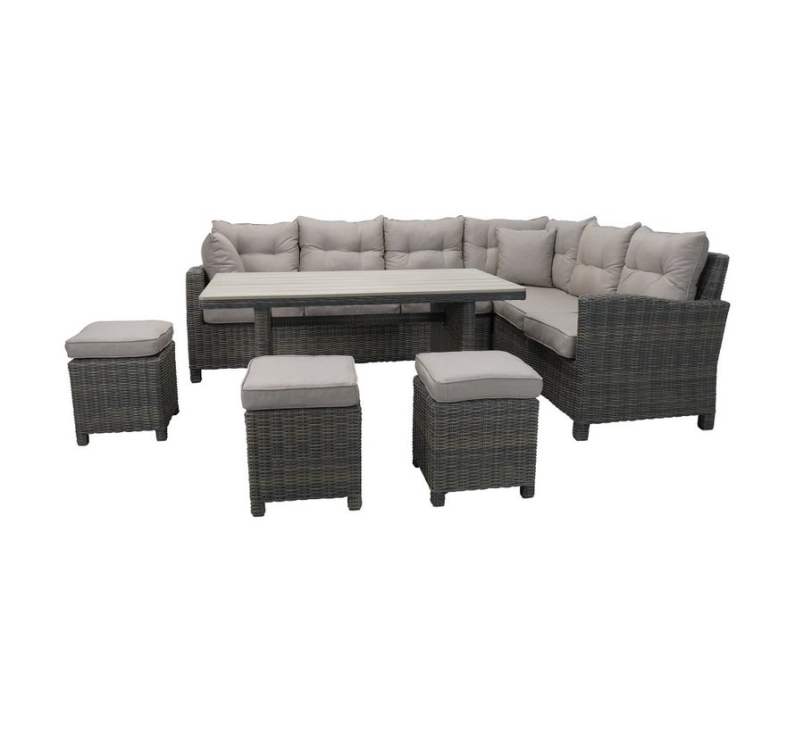 Reint Middel Minnesota Lounge Diningset mit Tisch und Hockers | Sand