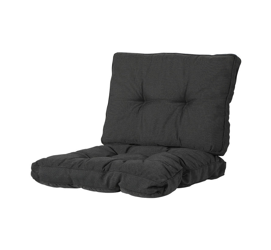 Madison Florance Rib Schwarz Kissenset für Loungemöbel und Garnitur | 73cm x 73cm