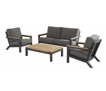 4 Seasons Outdoor 4-teiliges Capitol verstellbares loungeset | Anthrazit