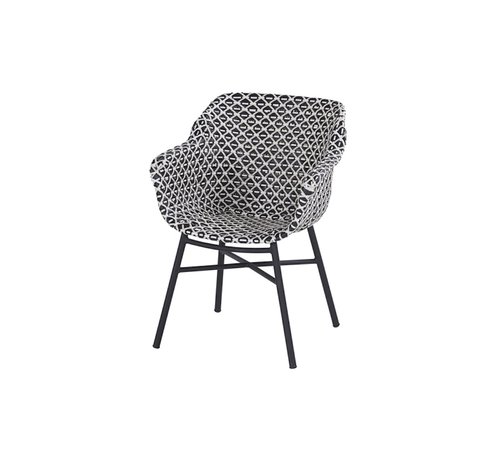 Hartman Hartman Delphine Dining tuinstoel met aluminium onderstel | Zwart