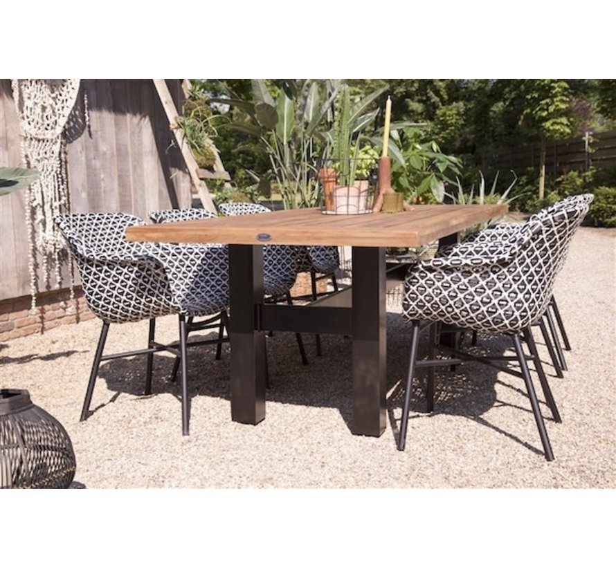 Hartman Delphine Dining Gartensessel mit aluminium unterstell | Schwarz