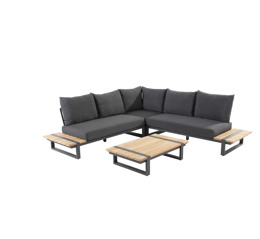 Taste by 4 Seasons Outdoor Country Loungeset met teak en aluminium | Antraciet