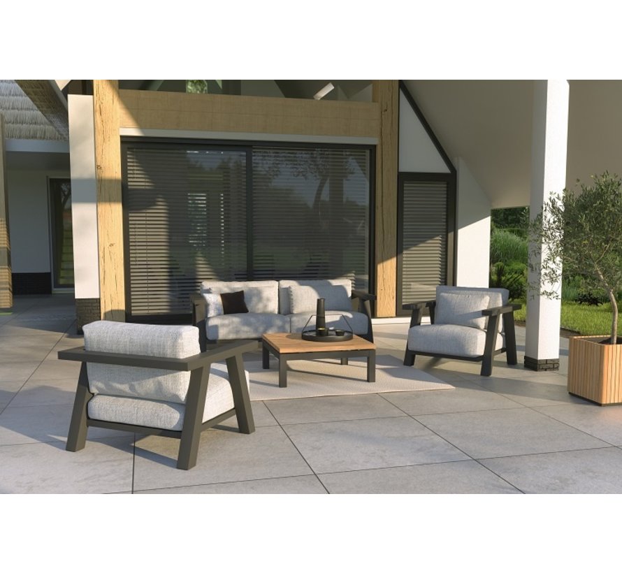 4 Seasons Outdoor Iconic Loungeset mit Capitol teak tisch | Anthrazit