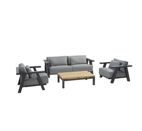 4 Seasons Outdoor 4 Seasons Outdoor Iconic Loungeset mit Capitol teak tisch | Anthrazit