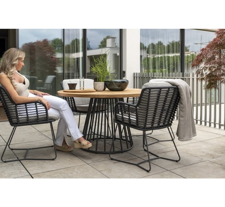 Taste by 4 Seasons Ambassador Teak Gartentisch 130cm Ø  | Anthrazit Boulevard  füß