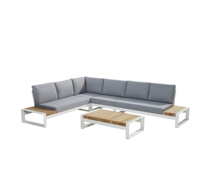 Taste by 4 Seasons Matisse Loungeset mit Teak und Aluminium | Weiß