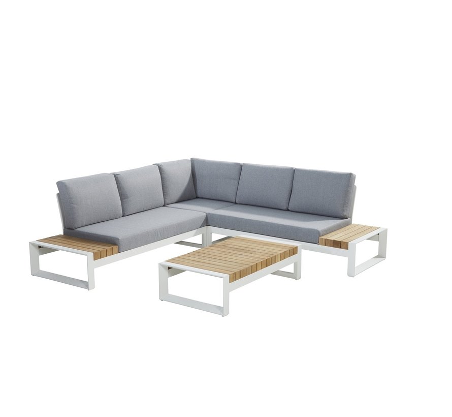 Taste by 4 Seasons Matisse Loungeset mit Teak und Aluminium | Weiß