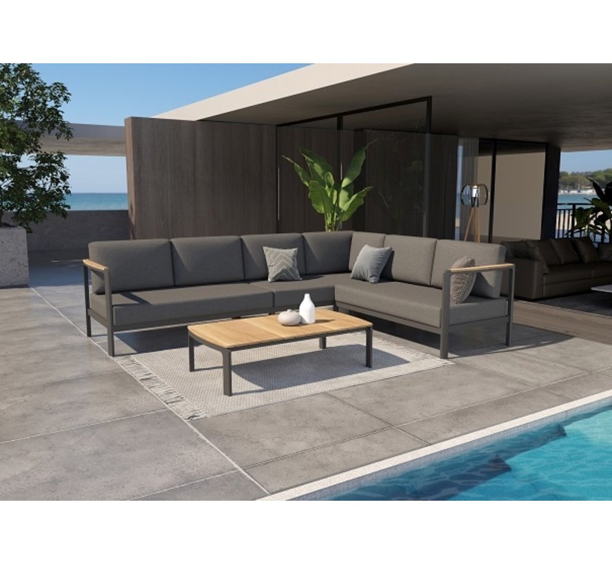 Taste by 4 Seasons Cortina Loungeset met teak en aluminium | Antraciet