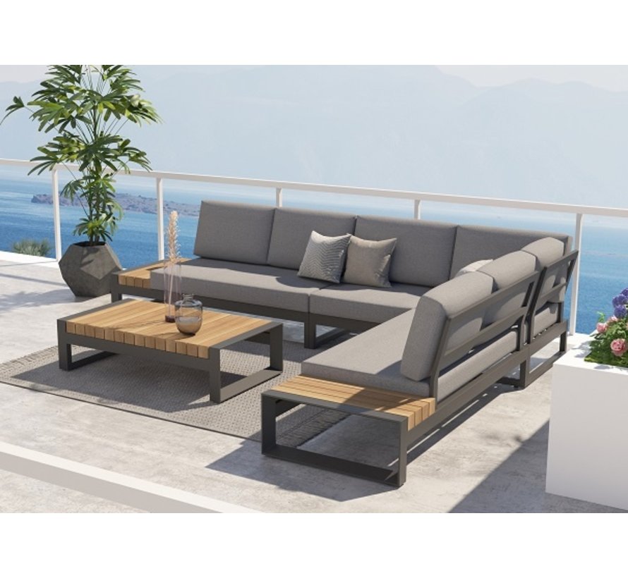 Taste by 4 Seasons Matisse Loungeset met teak en aluminium | Antraciet