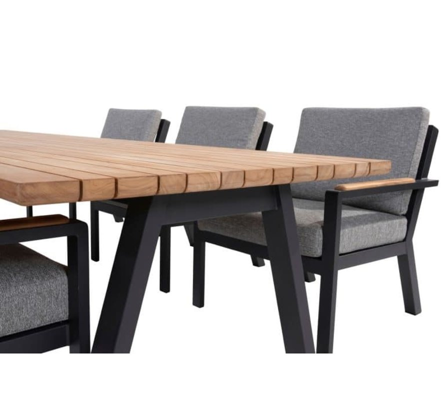 Proton Low dining tuinstoel - Ambassador Teak tuintafel 280cm