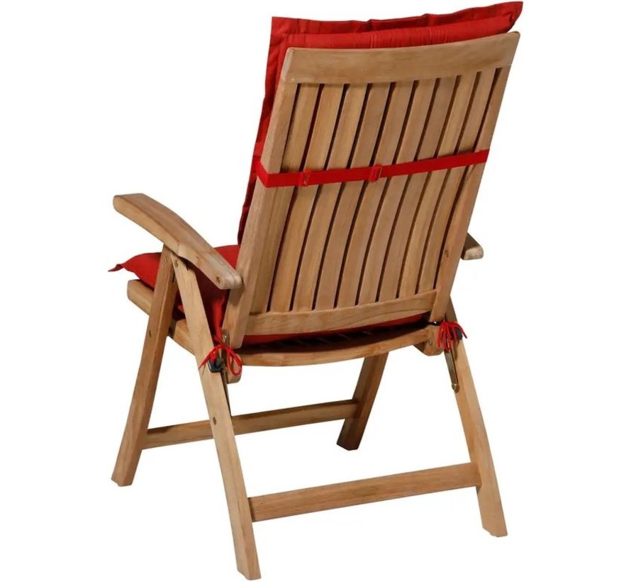 4x Madison Basic Rood standenstoelkussen met hoge rug  | 123cm x 50cm