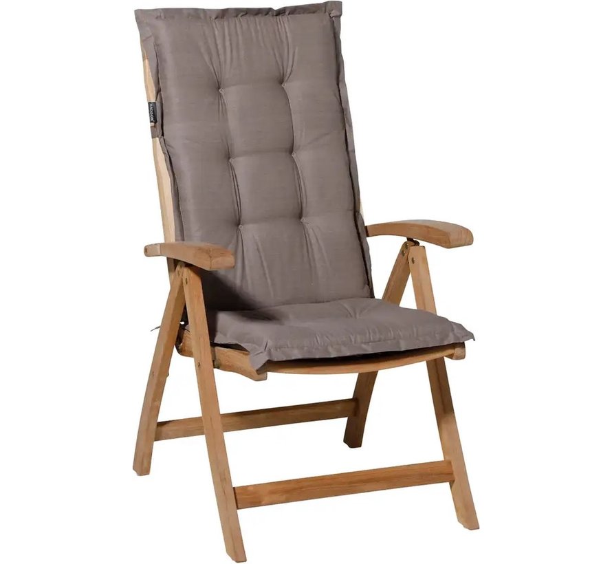 4x Madison Basic Taupe Stuhlauflage mit Hochlehner | 123cm x 50cm