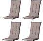 4x Madison Basic Taupe Stuhlauflage mit Hochlehner | 123cm x 50cm