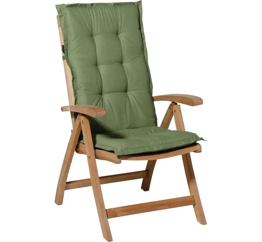 4x Madison Basic Grün Stuhlauflage mit Hochlehner | 123cm x 50cm
