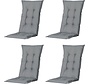 4x Madison Basic Grau Stuhlauflage mit Hochlehner | 123cm x 50cm