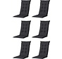 6x Madison Basic Zwart standenstoelkussen met hoge rug  | 123cm x 50cm