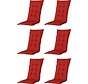 6x Madison Basic Rood standenstoelkussen met hoge rug  | 123cm x 50cm