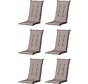 6x Madison Basic Taupe Stuhlauflage mit Hochlehner | 123cm x 50cm