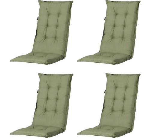 Madison 4x Madison Basic Grün mit Niedriger Rückenlehne Stuhlauflage | 105cm x 50cm