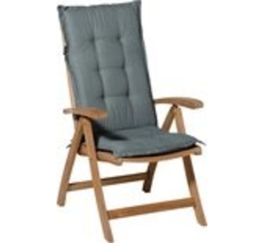 4x Madison Basic Grau mit Niedriger Rückenlehne Stuhlauflage | 105cm x 50cm