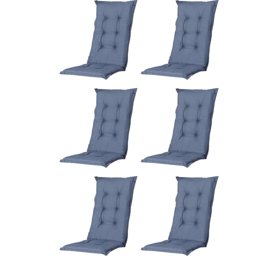 6x Madison Basic Kobalt mit Niedriger Rückenlehne Stuhlauflage | 105cm x 50cm