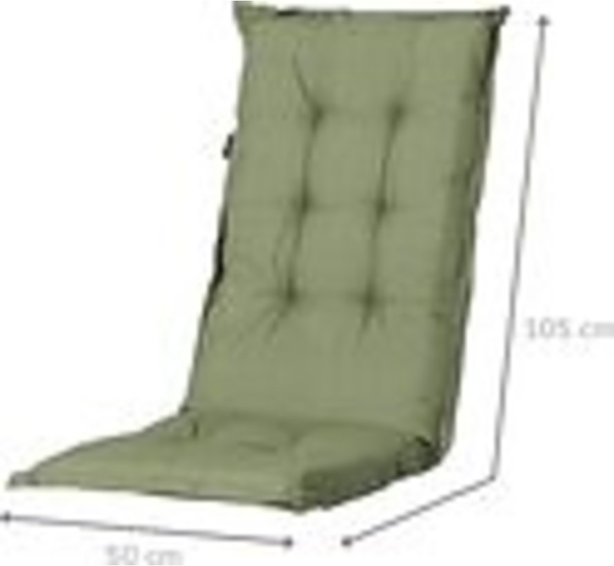 6x Madison Basic Grün mit Niedriger Rückenlehne Stuhlauflage | 105cm x 50cm