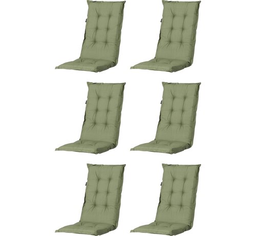 Madison 6x Madison Basic Grün mit Niedriger Rückenlehne Stuhlauflage | 105cm x 50cm