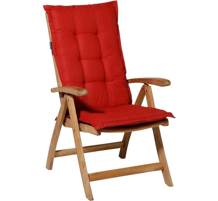 6x Madison Basic Rot mit Niedriger Rückenlehne Stuhlauflage | 105cm x 50cm