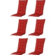 Madison Tuinstoelkussen Basic Rood 6 stuks  | 105cm x 50cm
