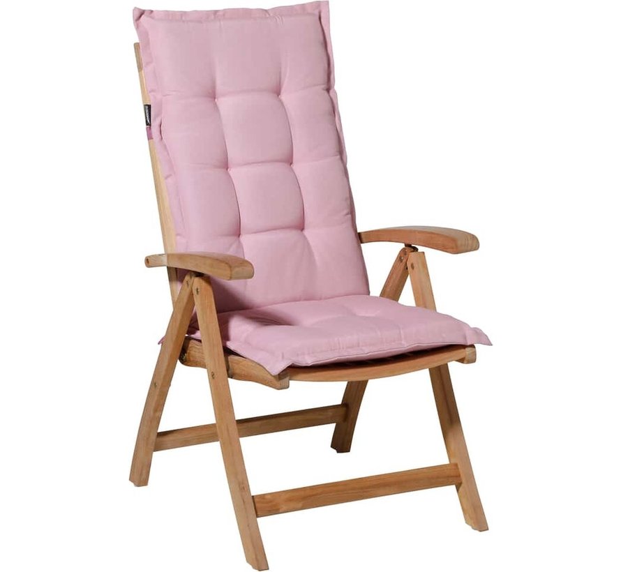 6x Madison Panama zacht Roze standenstoelkussen met hoge rug  | 123cm x 50cm