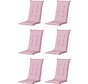 6x Madison Panama zacht Roze standenstoelkussen met hoge rug  | 123cm x 50cm