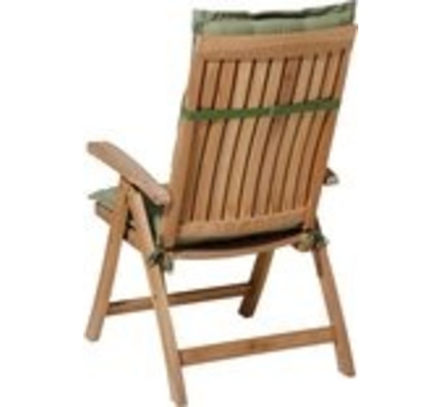 6x Madison Panama Sage Stuhlauflage mit Hochlehner | 123cm x 50cm