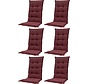 6x Madison Panama Bordeaux Stuhlauflage mit Hochlehner | 123cm x 50cm