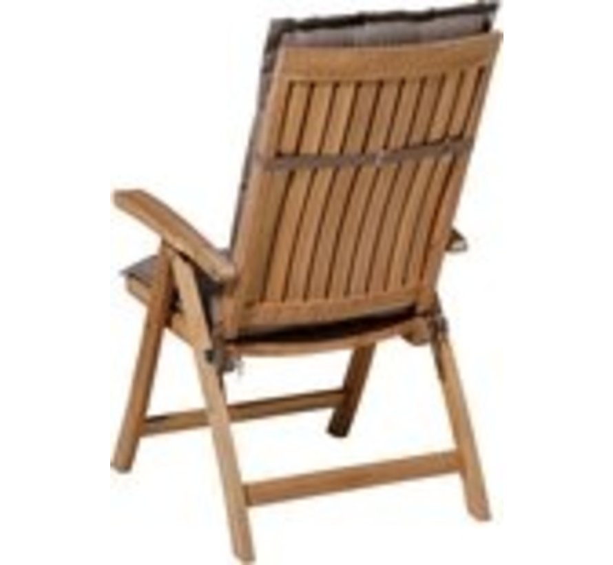 6x Madison Panama Taupe  Stuhlauflage mit Hochlehner | 123cm x 50cm