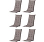 6x Madison Panama Taupe standenstoelkussen met hoge rug  | 123cm x 50cm