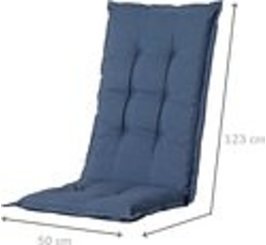 6x Madison Panama Safier Blau Stuhlauflage mit Hochlehner | 123cm x 50cm