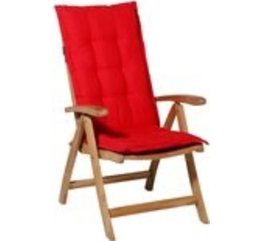 6x Madison Panama Rot Stuhlauflage mit Hochlehner | 123cm x 50cm