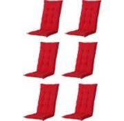 Madison Tuinstoelkussen Panama Rood 6 stuks  | 123cm x 50cm