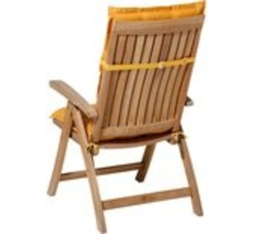 6x Madison Panama Golden Glow Stuhlauflage mit Hochlehner | 123cm x 50cm