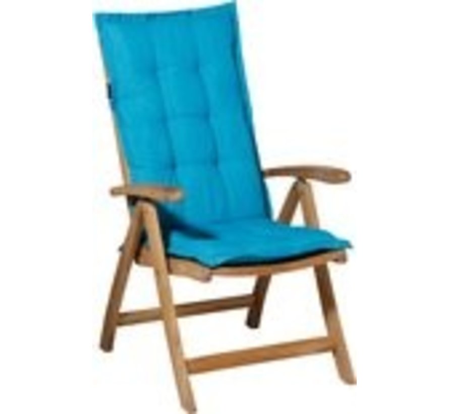 6x Madison Panama Aqua Stuhlauflage mit Hochlehner | 123cm x 50cm