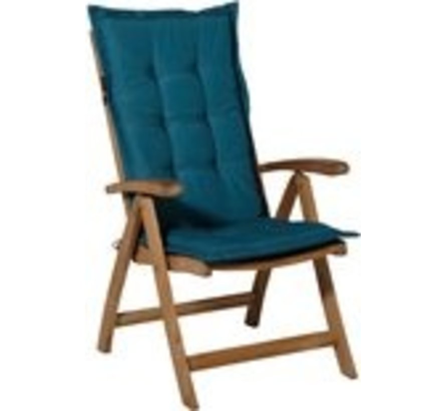 6x Madison Panama Sea Blue Stuhlauflage mit Hochlehner | 123cm x 50cm