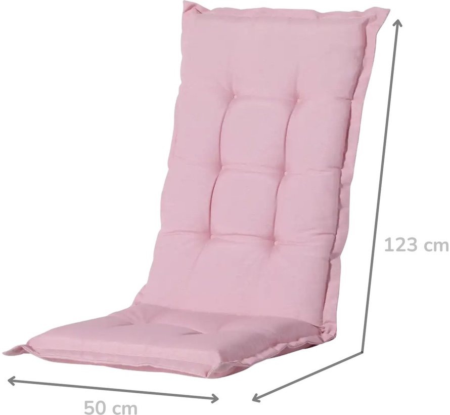 4x Madison Panama zacht Roze standenstoelkussen met hoge rug  | 123cm x 50cm