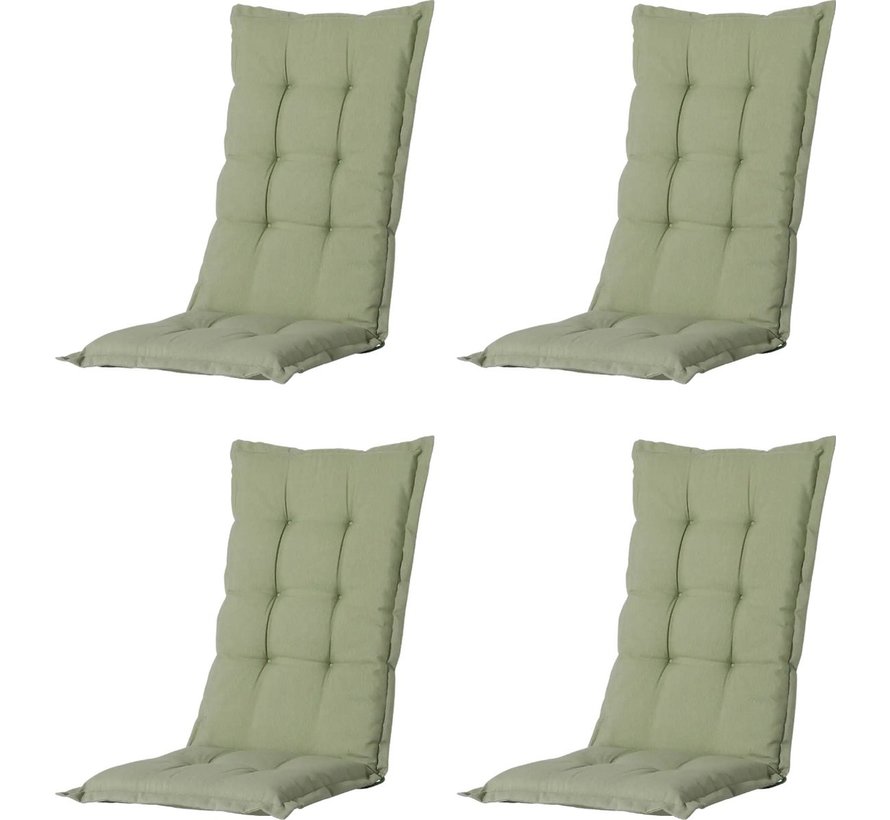 4x Madison Panama Sage Stuhlauflage mit Hochlehner | 123cm x 50cm