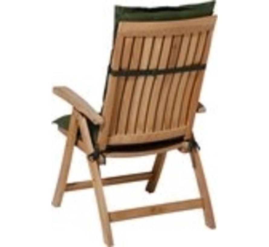 4x Madison Panama Grün Stuhlauflage mit Hochlehner | 123cm x 50cm