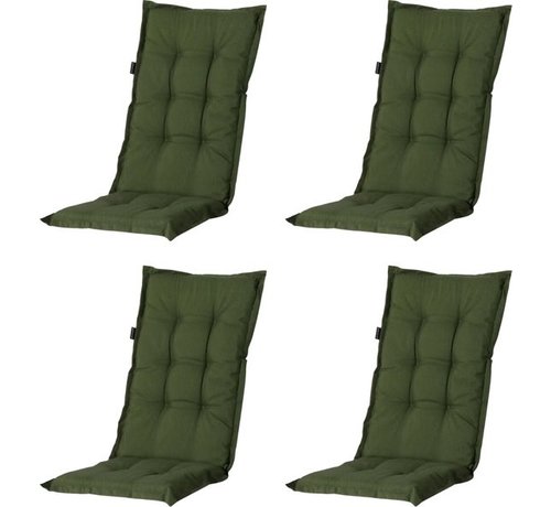 Madison 4x Madison Panama Grün Stuhlauflage mit Hochlehner | 123cm x 50cm