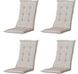 4x Madison Panama Linnen standenstoelkussen met hoge rug  | 123cm x 50cm
