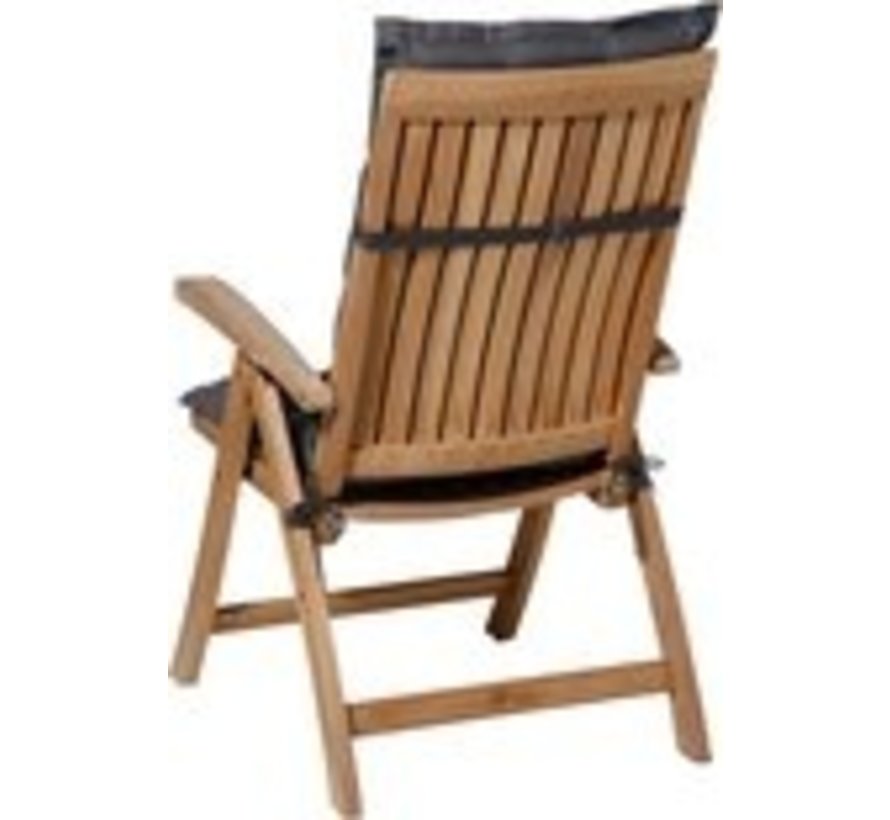 4x Madison Panama Grijs standenstoelkussen met hoge rug  | 123cm x 50cm