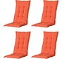 4x Madison Panama Flame Orange standenstoelkussen met hoge rug  | 123cm x 50cm