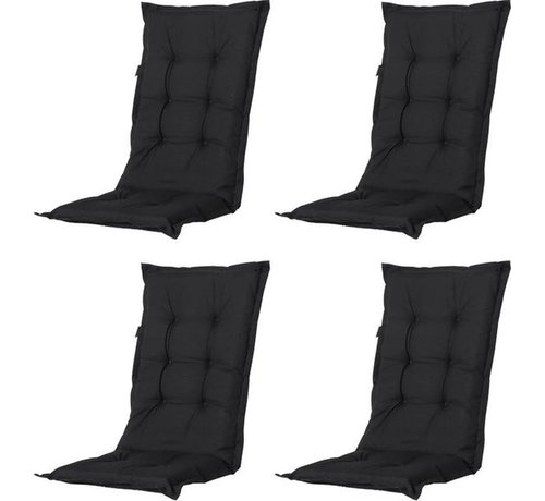 Madison 4x Madison Panama Schwarz Stuhlauflage mit Hochlehner | 123cm x 50cm